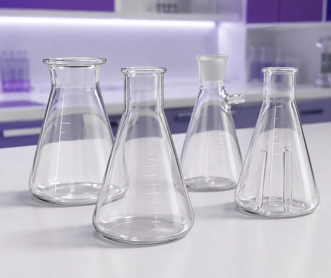 Erlenmeyerkolbe - laboratorieutstyr i kjemi, biologi og fysikk | ifingo